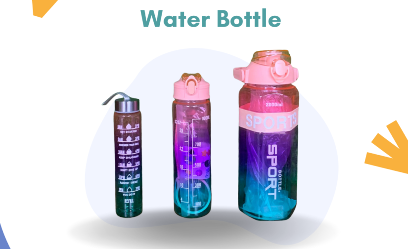 3-in-1 2000ml Water Bottle – Large BPA-Free Sports Bottle with Time Marker, Storage Compartment & Leak-Proof Lid