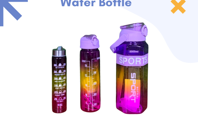 3-in-1 2000ml Water Bottle – Large BPA-Free Sports Bottle with Time Marker, Storage Compartment & Leak-Proof Lid