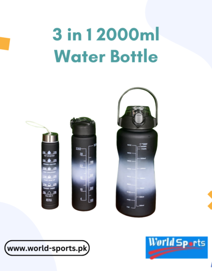 3-in-1 2000ml Water Bottle – Large BPA-Free Sports Bottle with Time Marker, Storage Compartment & Leak-Proof Lid