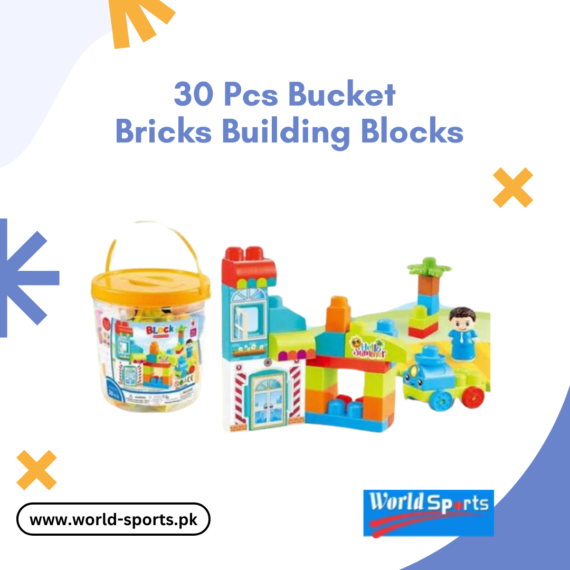 30 Pcs Bucket Bricks Building Blocks – Colorful & Educational Construction Toy for Kids