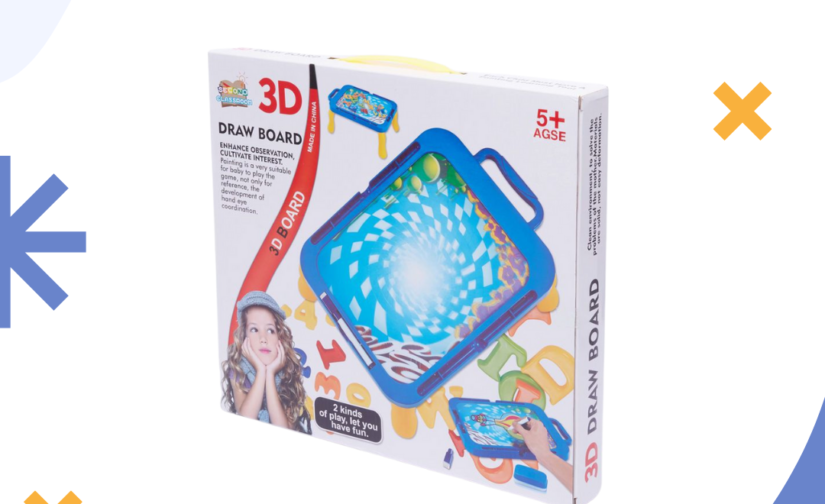 3D Draw Board – Interactive LED Drawing Tablet for Kids with Glow Effect & Magic Pens
