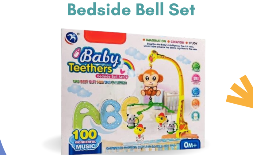 Baby Teethers Bedside Bell Set – Soothing Hanging Crib Toy with Rattles & Soft Teething Toys