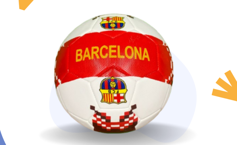 Barcelona Football – Premium Quality Size 5 Soccer Ball, Durable PU Leather, Machine-Stitched for Precision