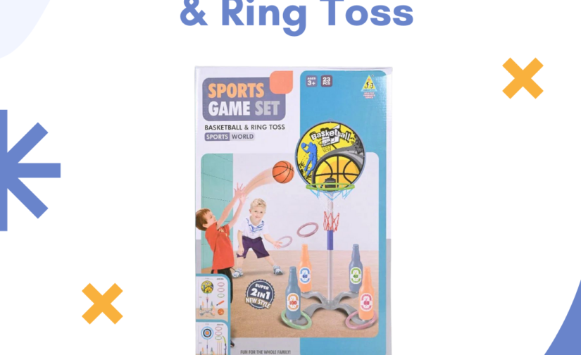 Basketball Hoop & Ring Toss Game Set – Indoor & Outdoor Sports Activity for Kids & Family