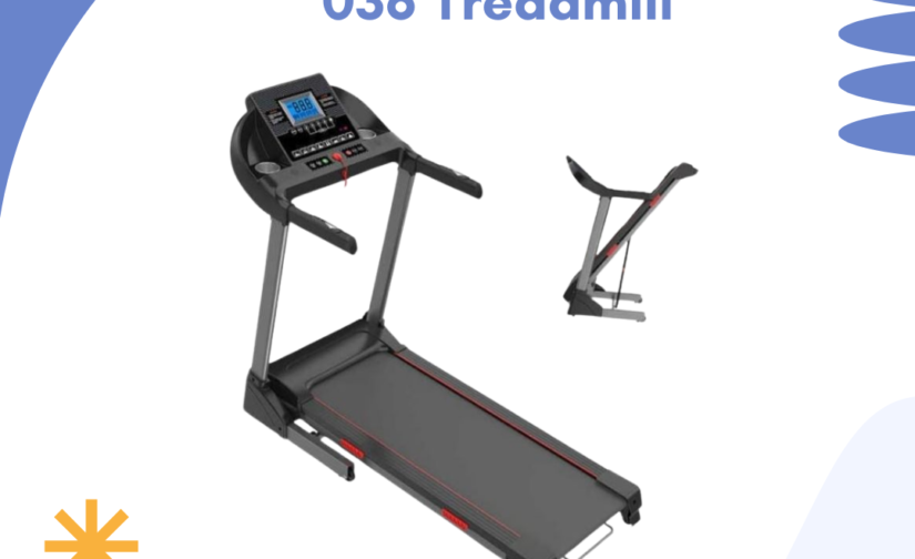 Blue Ocean 036 Treadmill – Compact Folding Treadmill with LCD Display, Adjustable Speed & Shock Absorption
