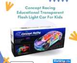 Concept Racing Educational Transparent Flash Light Car for Kids – Interactive Learning Toy with Colorful Lights & Visible Gears
