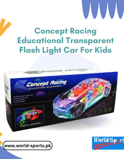 Concept Racing Educational Transparent Flash Light Car for Kids – Interactive Learning Toy with Colorful Lights & Visible Gears