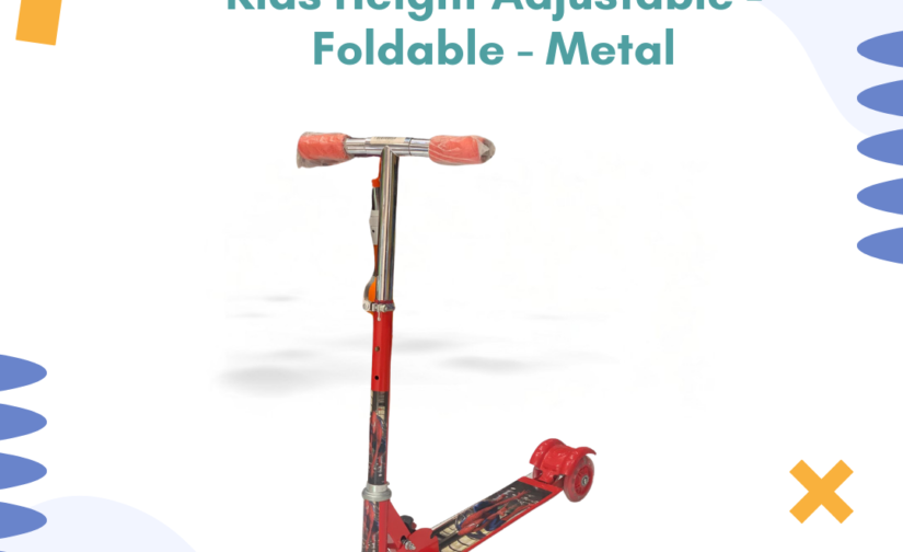 Spider-Man Scooty for Kids – Height Adjustable, Foldable, Sturdy Metal Frame – Superhero-Themed Ride