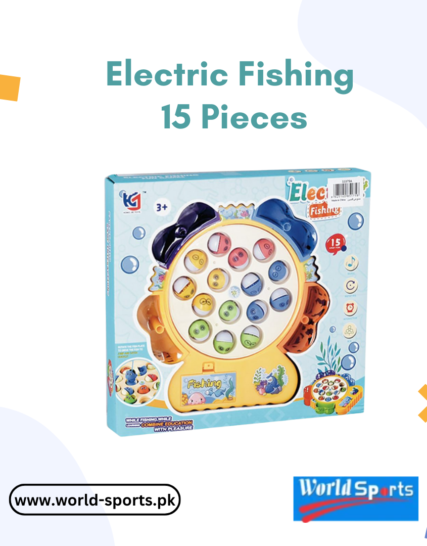 Electric Fishing Game – 15-Piece Rotating Fish Catching Toy with Lights, Music & Magnetic Rods