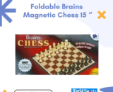 Foldable Brains Magnetic Chess Set – 15” Travel-Friendly Chess Board with Strong Magnetic Pieces