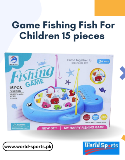 Game Fishing Fish for Children – 15-Piece Interactive Fishing Toy Set with Rotating Board, Music & Lights