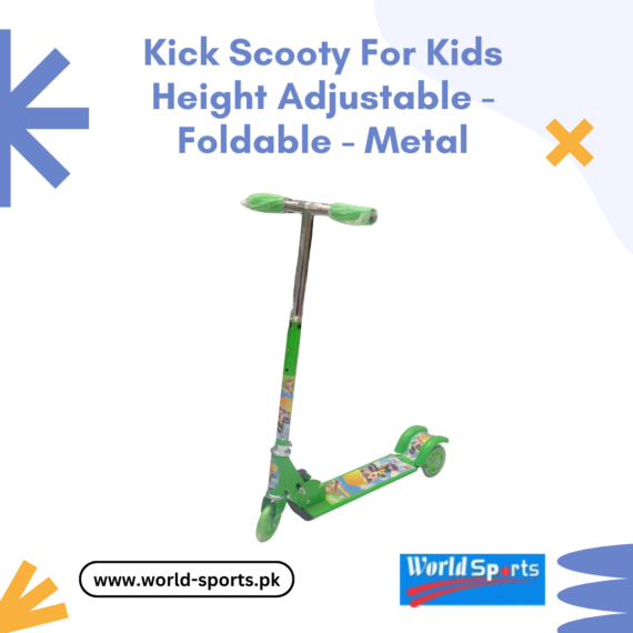 Kick Scooty for Kids – Height Adjustable, Foldable, Sturdy Metal Frame – Safe & Smooth Ride