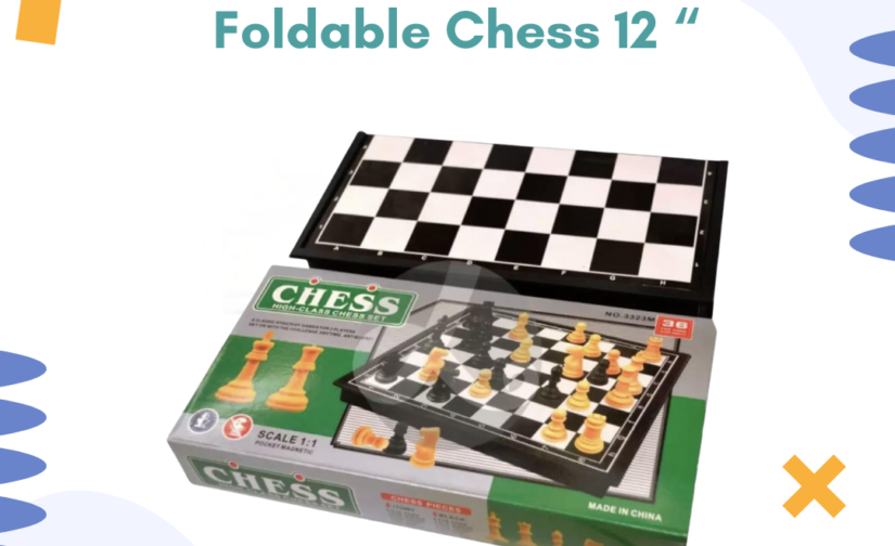 High-Class Magnetic Foldable Chess Set – 12" Premium Wooden Board with Strong Magnetized Pieces