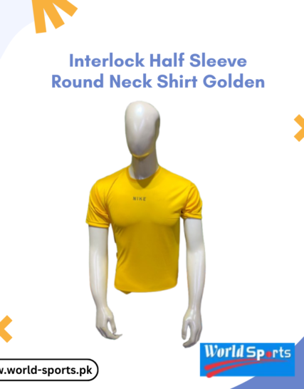 Interlock Half Sleeve Round Neck Shirt - Golden | Premium Comfort & Style for Men
