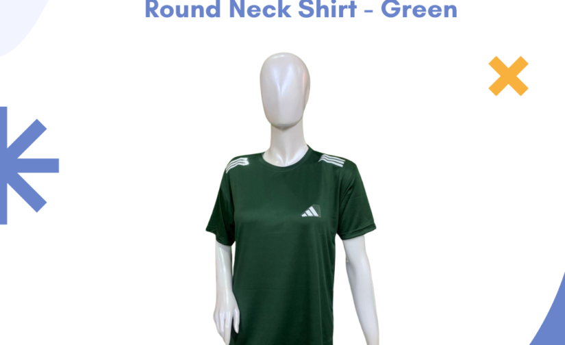 Interlock Half Sleeve Round Neck Shirt - Green | Soft, Breathable & Stylish Casual T-Shirt