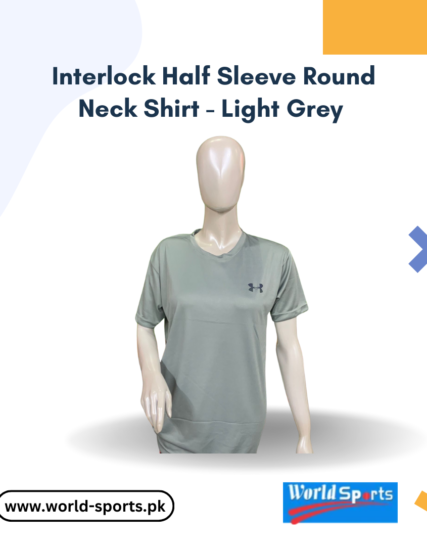 Interlock Half Sleeve Round Neck Shirt - Light Grey | Soft & Breathable Fabric