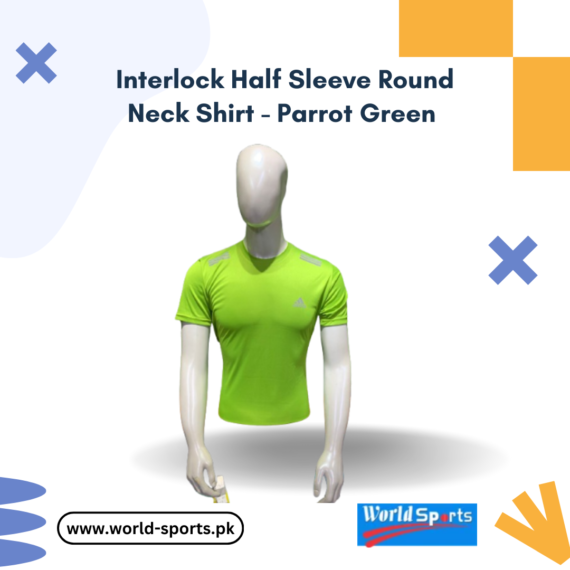 Interlock Half Sleeve Round Neck Shirt - Parrot Green | Trendy & Comfortable Casual Shirt for Men