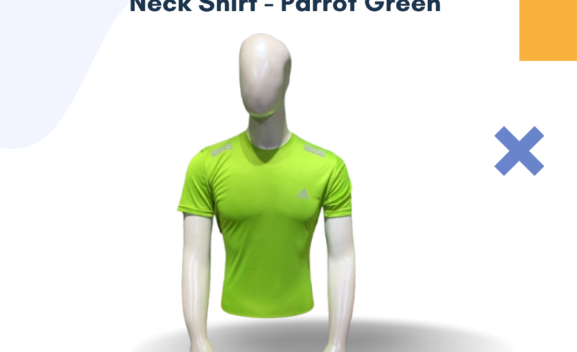 Interlock Half Sleeve Round Neck Shirt - Parrot Green | Trendy & Comfortable Casual Shirt for Men