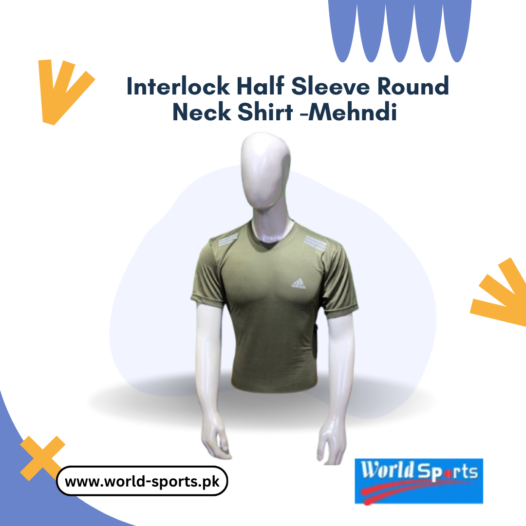 Interlock Half Sleeve Round Neck Shirt - Mehndi | Stylish & Comfortable Casual Shirt for Men
