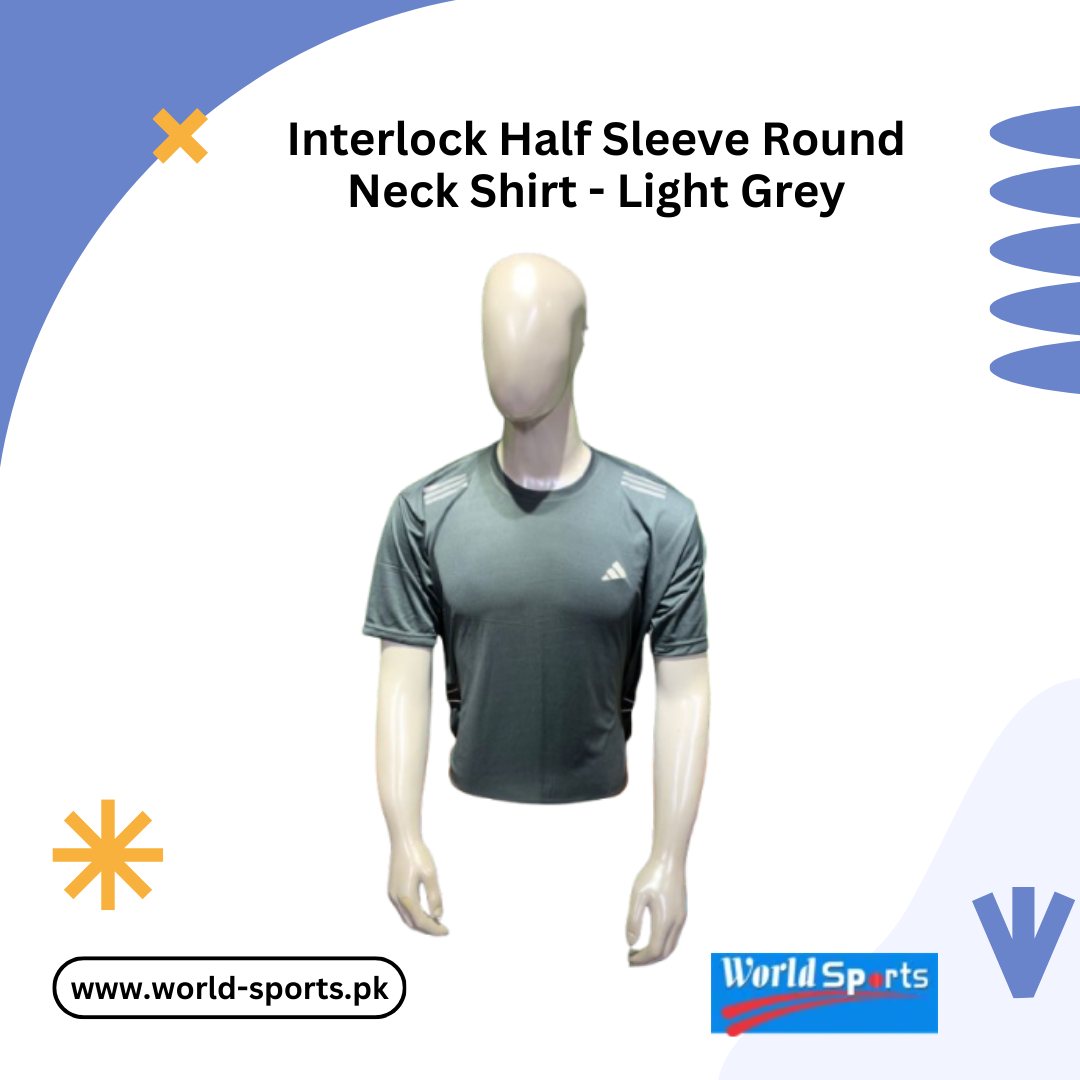 Interlock Half Sleeve Round Neck Shirt - Light Grey | Comfortable & Stylish Men’s Casual Shirt