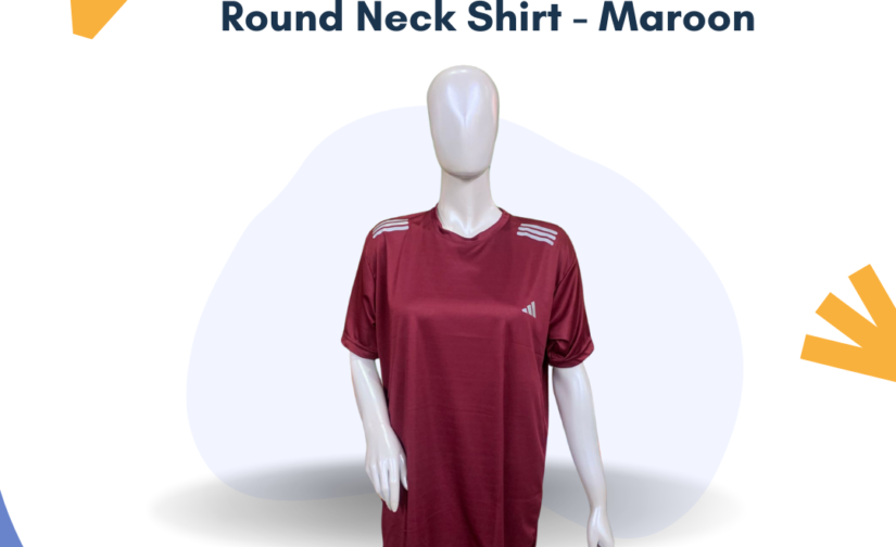 Interlock Half Sleeve Round Neck Shirt - Maroon | Soft, Stylish & Comfortable Casual T-Shirt