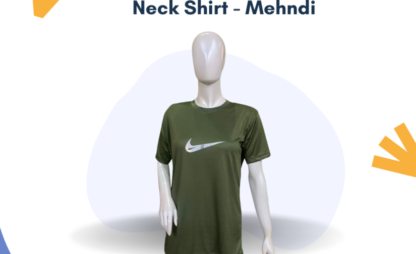 Interlock Half Sleeve Round Neck Shirt - Mehndi | Soft & Breathable Fabric