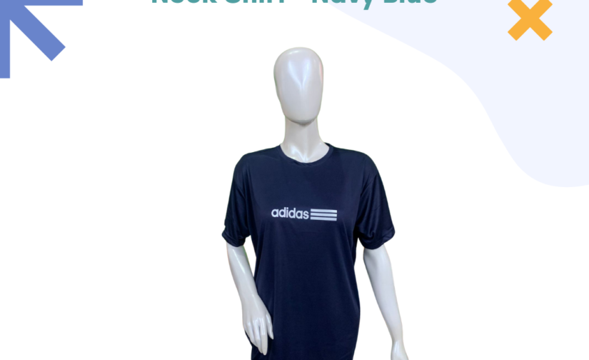 Interlock Half Sleeve Round Neck Shirt - Navy Blue | Soft, Stylish & Comfortable Casual T-Shirt