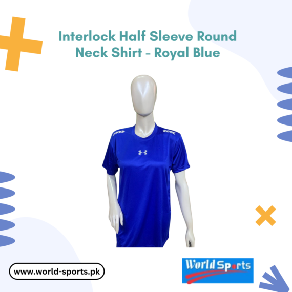 Interlock Half Sleeve Round Neck Shirt - Royal Blue | Soft & Breathable Fabric