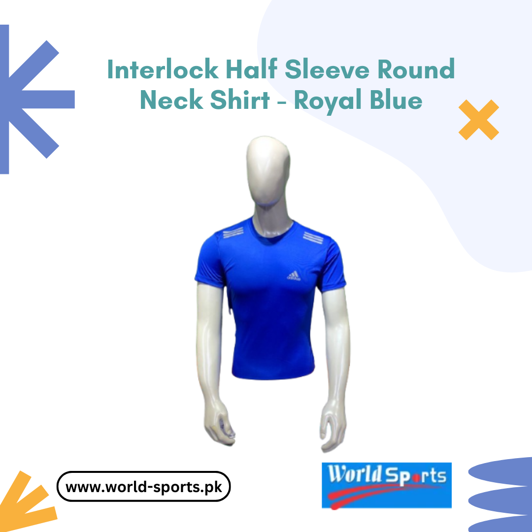 Interlock Half Sleeve Round Neck Shirt - Royal Blue | Premium Comfort & Stylish Casual Shirt for Men