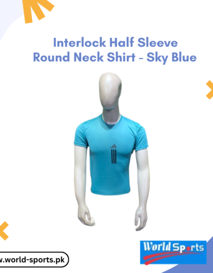Interlock Half Sleeve Round Neck Shirt - Sky Blue | Comfortable & Stylish Casual Shirt for Men