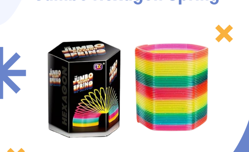 Jumbo Hexagon Spring – Fun & Colorful Stretchable Coil Toy for Kids & Adults