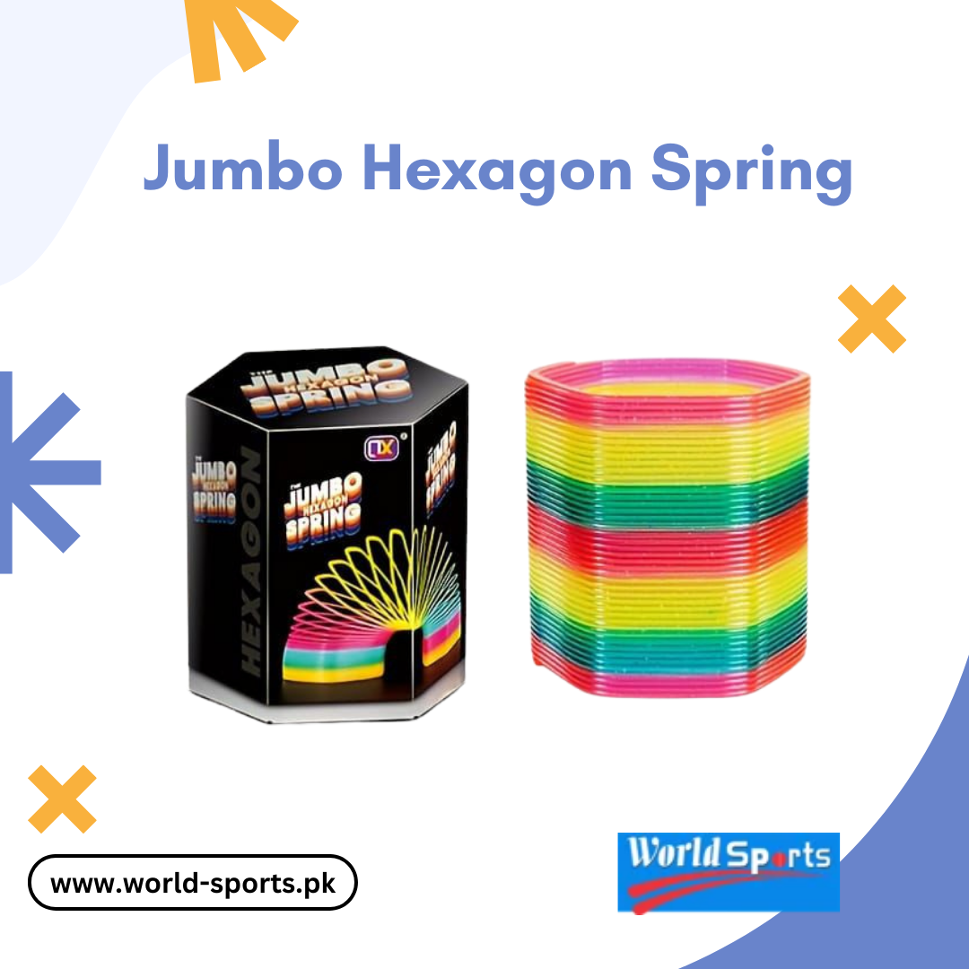 Jumbo Hexagon Spring – Fun & Colorful Stretchable Coil Toy for Kids & Adults