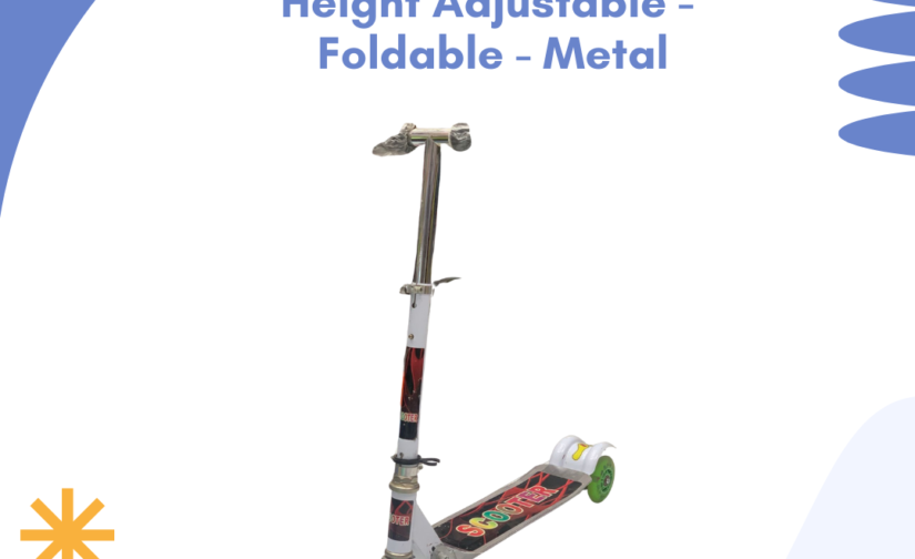 Kick Scooty for Kids – Height Adjustable, Foldable, Sturdy Metal Frame – Smooth & Safe Ride