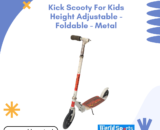Kick Scooty for Kids – Height Adjustable, Foldable, Sturdy Metal Frame – Smooth & Safe Ride