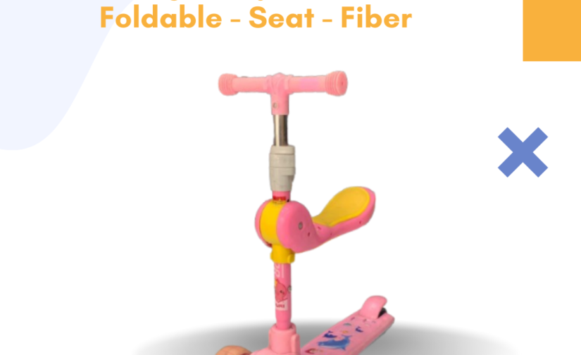 Kick Scooty for Kids – Height Adjustable, Foldable, Seat, Lightweight Fiber Frame – Safe & Fun Ride