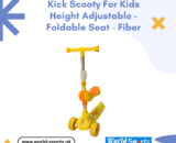 Kick Scooty for Kids – Height Adjustable, Foldable with Seat, Fiber Body – Safe & Durable Ride