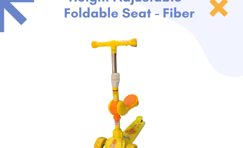 Kick Scooty for Kids – Height Adjustable, Foldable with Seat, Fiber Body – Safe & Durable Ride