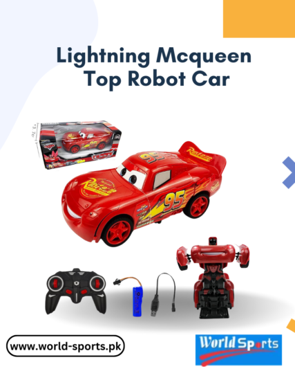 Lightning McQueen Top Robot Car – 2-in-1 Transforming Remote Control Car with Lights, Sounds & Robot Mode