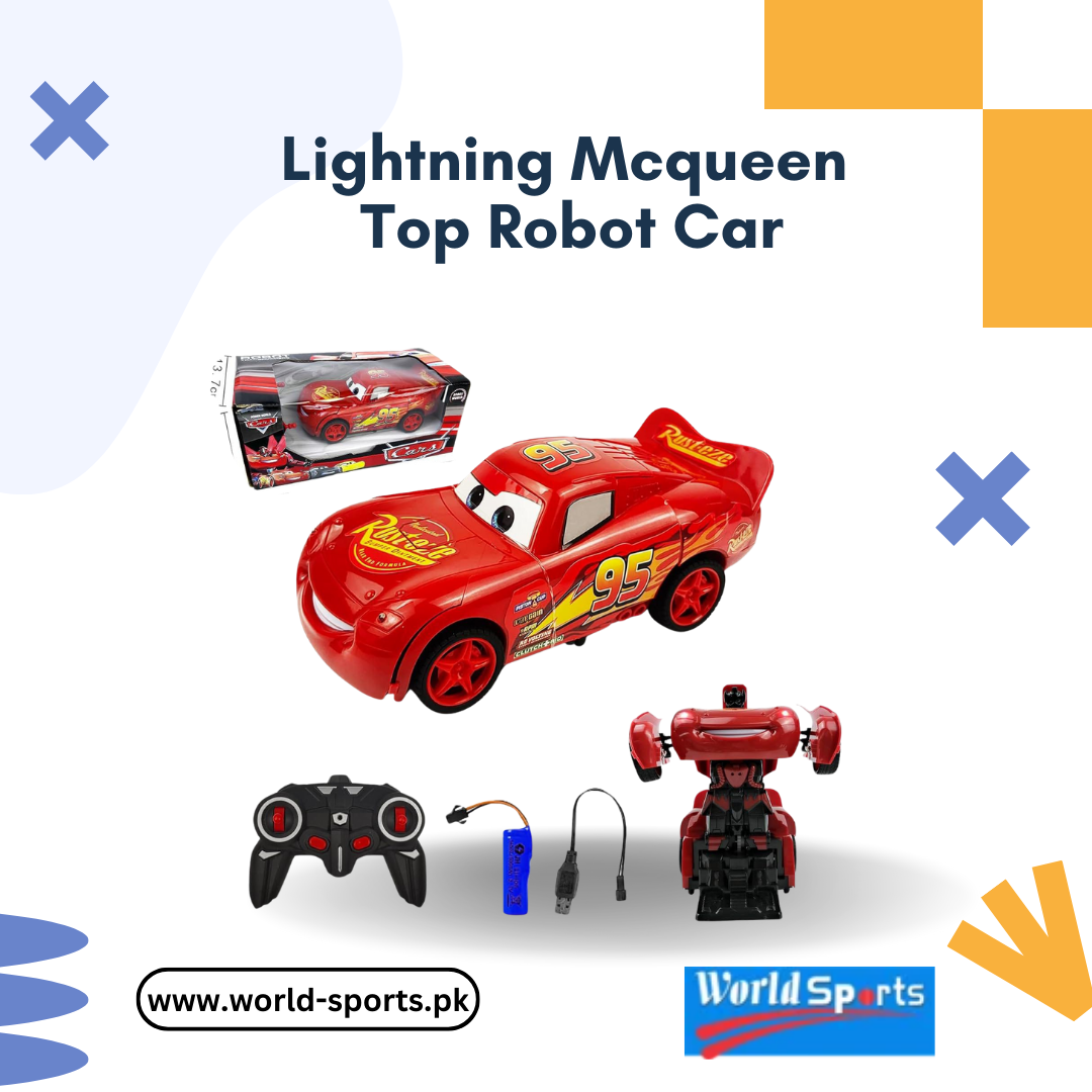 Lightning McQueen Top Robot Car – 2-in-1 Transforming Remote Control Car with Lights, Sounds & Robot Mode