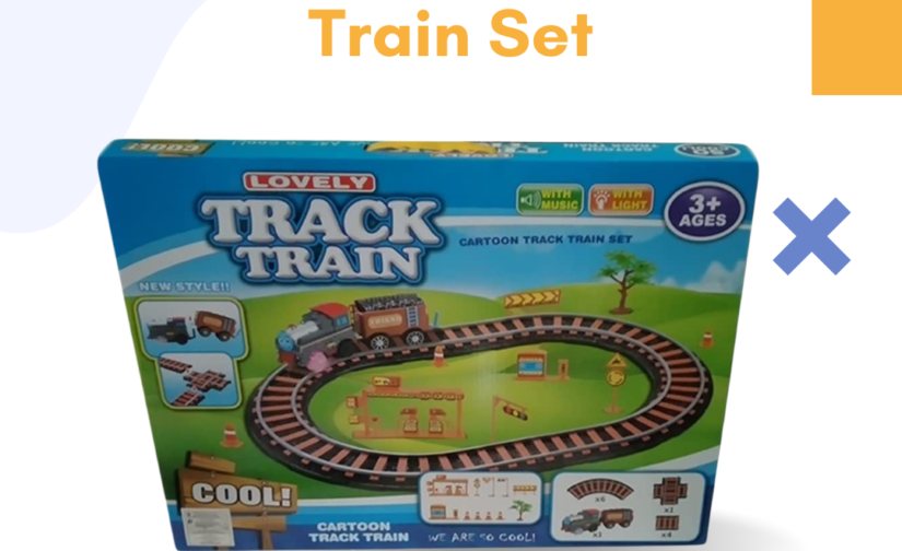 Lovely Track Train Set – Battery Operated Toy Train with Tracks & Lights for Kids