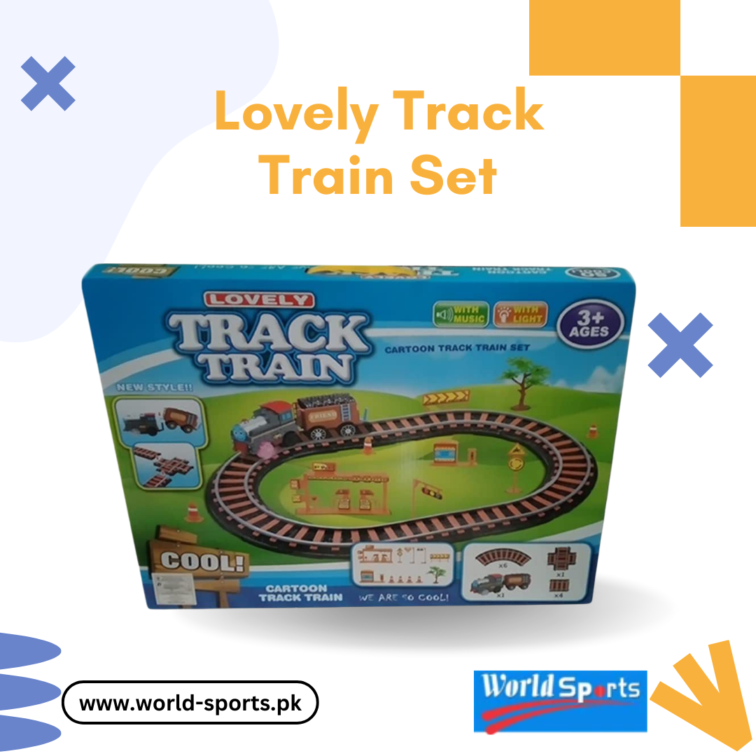 Lovely Track Train Set – Battery Operated Toy Train with Tracks & Lights for Kids