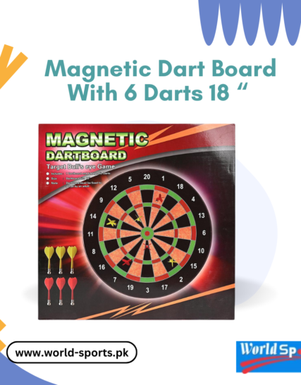 Magnetic Dart Board with 6 Darts – 18" Safe & Fun Dartboard Game for Kids & Adults