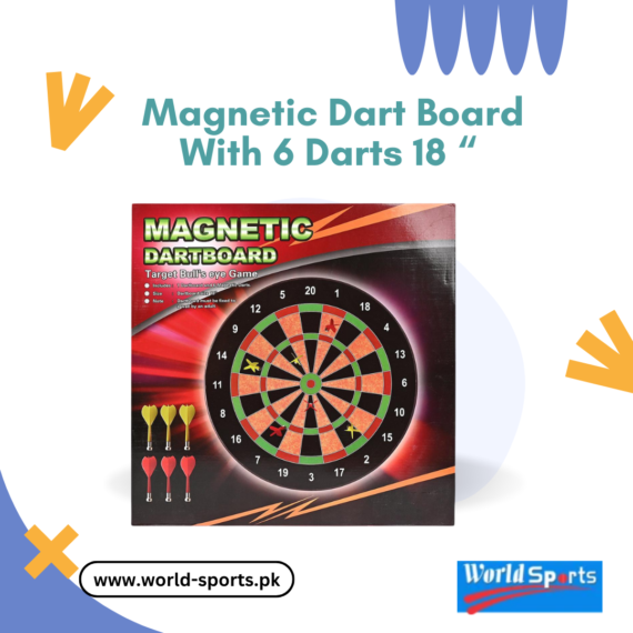 Magnetic Dart Board with 6 Darts – 18" Safe & Fun Dartboard Game for Kids & Adults