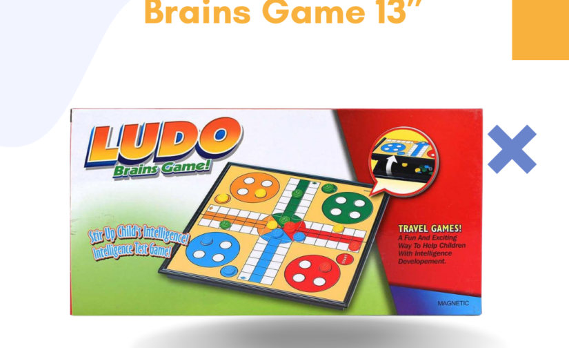 Magnetic Ludo Brains Game – 13" Foldable Board Game with Secure Magnetic Pieces for Family Fun