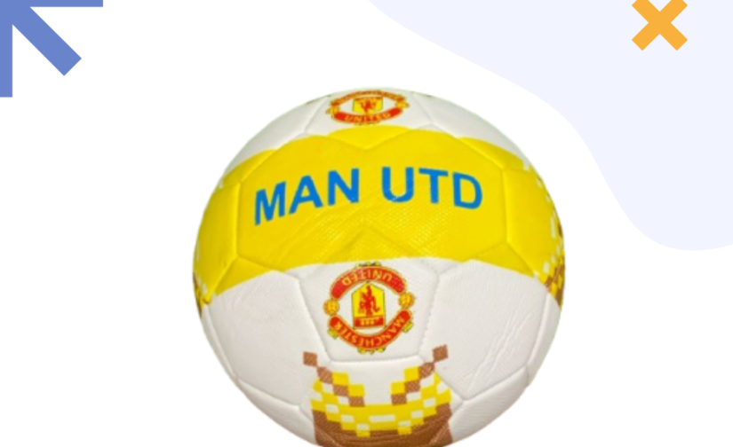 Manchester United Football – Official Size 5 Soccer Ball, Premium PU Leather, Durable & Machine-Stitched