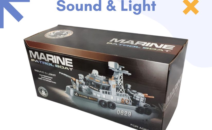 Marine Patrol Boat with Sound & Light – Realistic Police Rescue Boat Toy for Kids