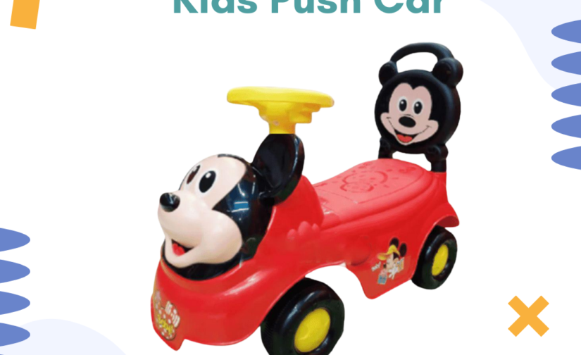 Mickey Mouse Kids Push Car – Ride-On Toy for Toddlers with Steering Wheel, Music & Under-Seat Storage