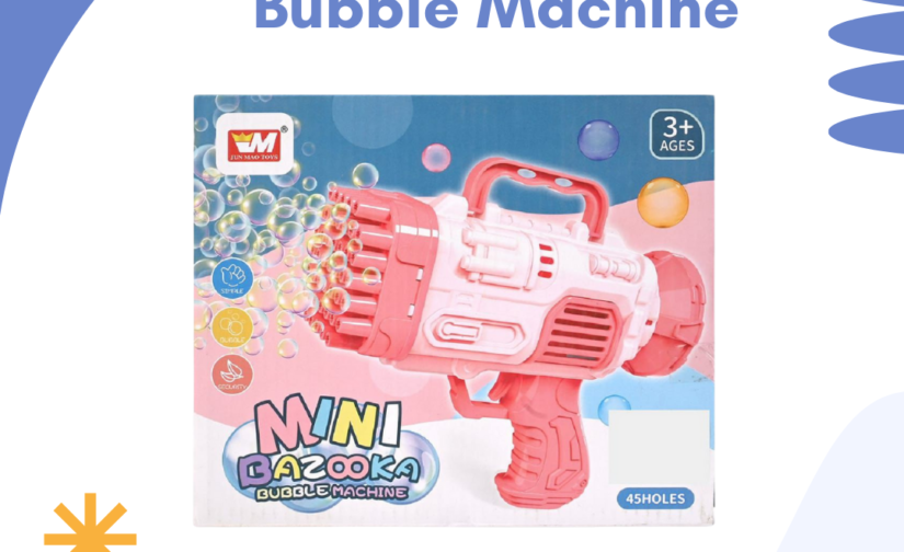 Mini Bazooka Bubble Machine – Handheld Bubble Blower with 69 Holes, LED Lights & Powerful Airflow