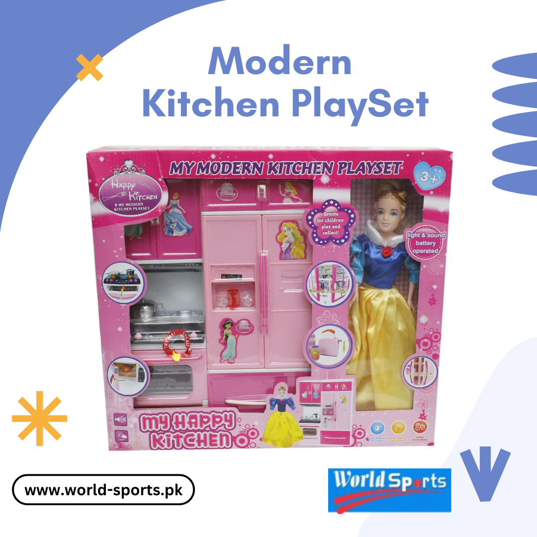 Modern Kitchen Playset – Realistic Kids Cooking Set with Lights & Sounds for Pretend Play
