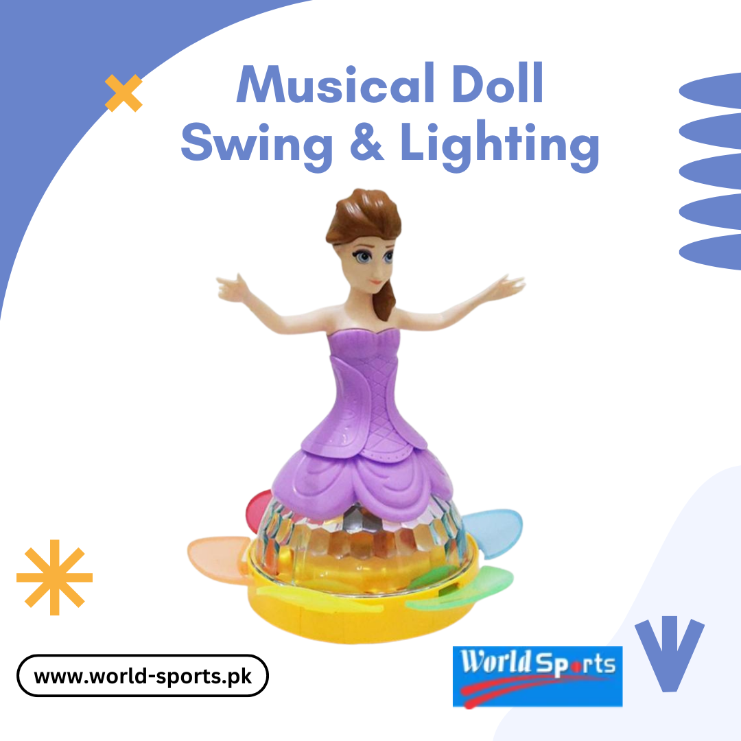 Musical Doll with Swing & Lighting – Interactive Toy with Music, LED Lights & Moving Swing